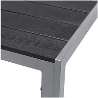 INDA-EXCLUSIV Aluminium Gartentisch Non-Wood Silber / Schwarz 150x90cm