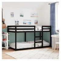 VidaXL Etagenbett Schwarz 90x200 cm Massivholz Kiefer