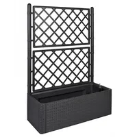 Kreher XL Rankgitter, Spalier mit Pflanzkasten in Rattan-Design, Farbe: