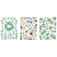 Rayher Dekoartikel Transfer-Sticker Rub on Botanical Flowers mehrfarbig