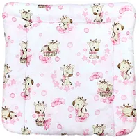 TupTam Baby Wickeltischauflage mit Baumwollbezug Gemustert, Farbe: Giraffe/Rosa, Größe: