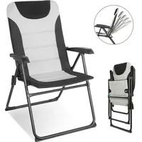 HOMECALL Campingstuhl Hochlehner Schwarz/Weiß