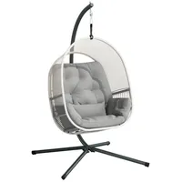 Outsunny Hängesessel oval Hellgrau 1-Sitzer mit Gestell 