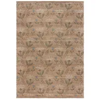 KADIMA DESIGN Juteteppich mit floralem Muster, handgewebt, naturfarben -