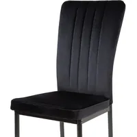 Albatros Esszimmerstühle mit Samt-Bezug 6er Set Schwarz - Stilvolles