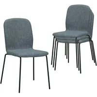 Albatros Esszimmerstühle 4er Set ENNA, grau - stapelbar, bequemer