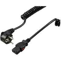 Sygonix SY-6733074 Kaltgeräte Anschlusskabel Schwarz 3 m verriegelbar, Spiralkabel