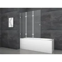 Marwell Badewannenfaltwand Silver Vibe , 3-flg , 140x120cm -