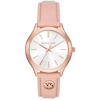 Michael Kors Damen Analog Quarz Uhr mit Leder Armband