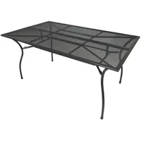 TPFGarden Gartentisch, Grau, Metall, 90x73x150 cm, Gartenmöbel, Gartentische, Gartentische