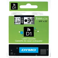 Dymo Etikettenband Dymo D1 9mm/7m schwarz/transparent Packung mit 5