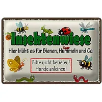 Roomando Insektenwiese Blechschild | Bienen, Hummeln und Co. |