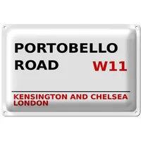 Roomando Portobello Road | Blechschild | London Deko |