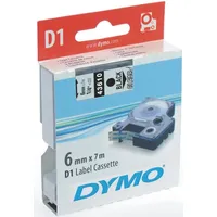 Dymo Etikettenband Dymo D1 6mm/7m schwarz/transparent Packung mit 5