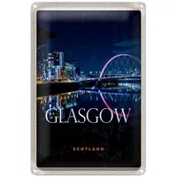 Roomando Glasgow | Schottland | Blechschild | Wanddeko |