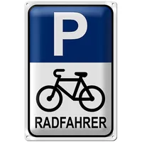 Roomando Parkplatzschild für Radfahrer | Metallschild | Wetterfest |