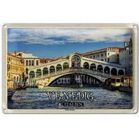 Roomando Blechschild Venedig | Italien | Rialto-Brücke | Dekoration