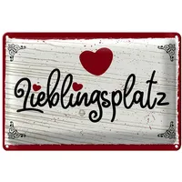 Roomando Blechschild Lieblingsplatz | Vintage Design | Dekoration für