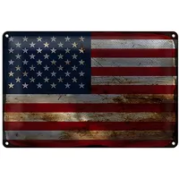 Roomando Vintage USA Flagge | Blechschild | Retro Dekoration