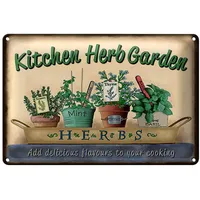 Roomando Vintage Blechschilder | Kitchen Herb Garden | Dekoration