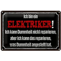 Roomando Blechschild für Elektriker | Humorvolles Geschenk | 'Ich