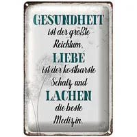 Roomando Dekoratives Blechschild mit inspirierendem Spruch | Gesundheit, Liebe