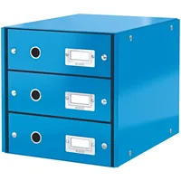Leitz Schubladenbox 3 Fächer Karton blau Packung mit 3