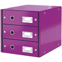 Leitz Schubladenbox 3 Fächer Karton violett Packung mit 3