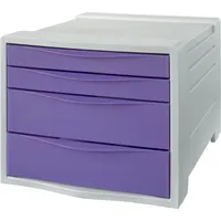 Esselte Schubladenbox Colour'Breeze PS 4 Schubladen hellgrau/lavendel Packung mit