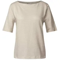 STREET ONE Damen A323152 T-Shirt mit Struktur, Moonstone Sand,