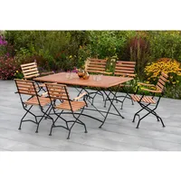 Merxx Schlossgarten Set 7-tlg.6 Klappsessel Klapptisch 160 x 90