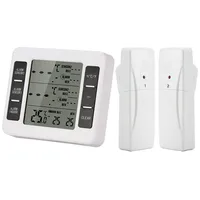 Tlily Kabelloses Digitales Gefrierschrank-Thermometer, Kühlschrank-Thermometer, Temperatursensor mit 2 Sensoren