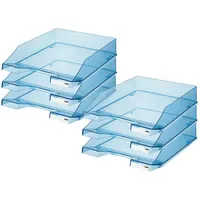 HAN Briefablage A4 Polystyrol transparent-blau Packung mit 6 Stück