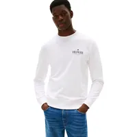 Tommy Hilfiger Herren Sweatshirt Stacked Regular Fit, Weiß (White),