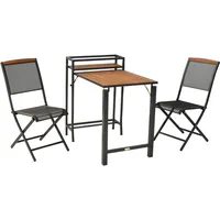 Merxx "Patmos" Gartenmöbelset 3tlg., 2 Klappstühle, 1 Balkonklappentisch, Aluminium/Stahl