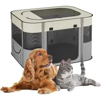 Relaxdays Welpenauslauf faltbar, HBT: 43x71x55 cm, Indoor & Outdoor,