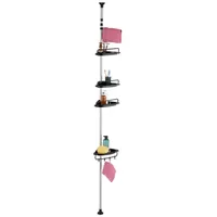 Relaxdays Duschregal Teleskop 99-311 cm Schwarz/Silber