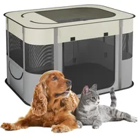 Relaxdays Welpenauslauf faltbar, HBT: 60x90x68 cm, Indoor & Outdoor,