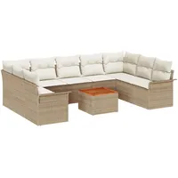 VidaXL Garten-Sofa-Set 10-tlg. beige