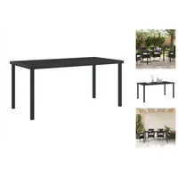 VidaXL Gartentisch Schwarz 160x80x73 cm Hartglas