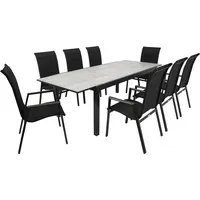 DEGAMO FARO Set 9-tlg. Schwarz/Grau