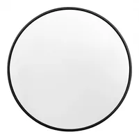 Woltu Wandspiegel, Schwarz, Glas, Metall, Rund, 80x80x2 cm, Spiegel,