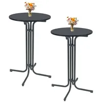 Trutzholm 2x Stehtisch klappbar Ø 70 cm Höhe 110