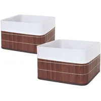 Mendler 2er-Set Aufbewahrungskorb HWC-C21, Korb Aufbewahrungsbox Ordnungsbox Sortierbox Regalkorb,