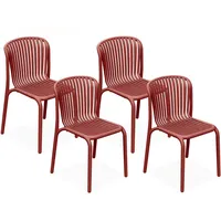 Konsimo® Gartenstuhl, Rot, Kunststoff, 4-Sitzer, 52x82.5x53 cm, Gartenmöbel, Gartenstühle,