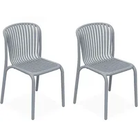 Konsimo® Gartenstuhl, Grau, Kunststoff, 2-Sitzer, 52x82.5x53 cm, Gartenmöbel, Gartenstühle,