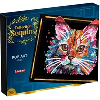  Paillettenkunst PopArt Katze Kreativset