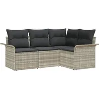 VidaXL Garten-Sofa-Set 4-tlg. hellgrau Polyrattan