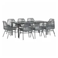 VidaXL Garten-Essgruppe 9-tlg. Grau