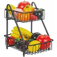 Lekind Obstkorb 2 Tier Obstschale Brotkorb Gemüsegestell für Obst,